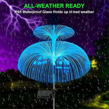 4-Pack Solar Pathway Lights Outdoor Garden Jellyfish Decor Lawn Lights Solar Power Waterproof Yard Walkway Patio Decor Flowers Lamp