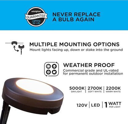Enbrighten LED Ground Lights, 6 Path Lights, 40ft, Color Changing, Remote Control, Outdoor Path Lighting, Landscape Lighting for Yard, Garden, Patio, Walkway, 56067-S1