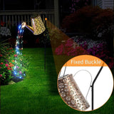 2 Pack Solar Watering Can Lights with Shepherd Hook, 8 Multi-Color Changing Modes, IP65 Waterproof, 60pcs String | Lumora
