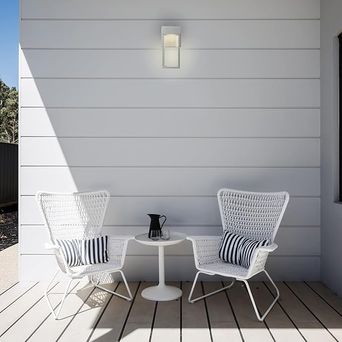 GLOBE Electric 44880 Bowie 1-Light LED Integrated Outdoor Wall Sconce, Galvanized Steel, Bulb Not Included | Lumora