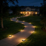 Flacchi Solar Lights Outdoor - Solar Powered Ground Lights Outdoor Solar Disk Light Waterproof Landscape Light for | Lumora