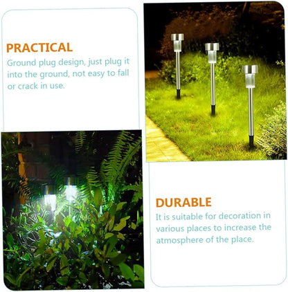 SUPVOX 6pcs Garden Lights Waterproof Outdoor Pathway Lamps for Lawn Decoration Solar Lighting Adjustable Brightness for Driveways and Patios