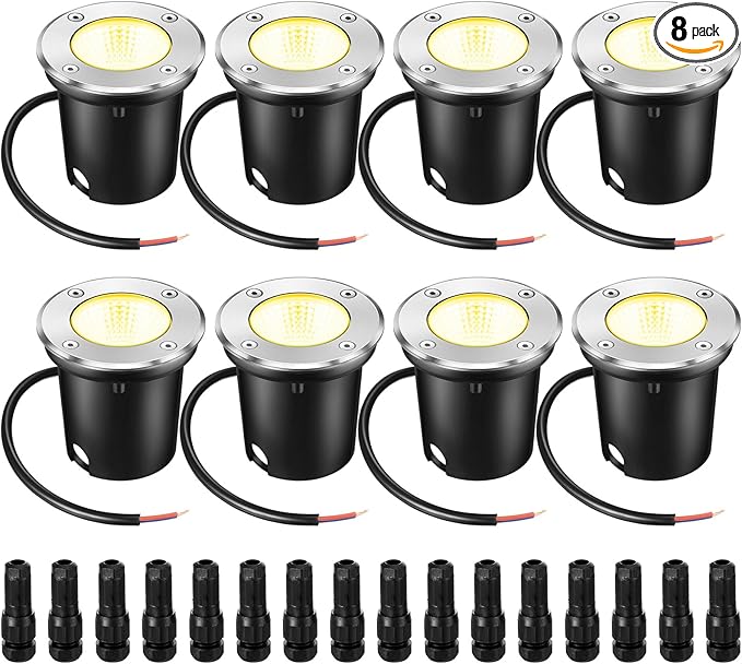 Yahenda 8 Sets Low Voltage Landscape Lights 5W LED Warm White Outdoor Waterproof Deck Lights with Connectors | Lumora