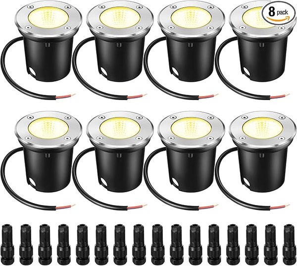 Yahenda 8 Sets Low Voltage Landscape Lights 5W LED Warm White Outdoor Waterproof Deck Lights with Connectors | Lumora
