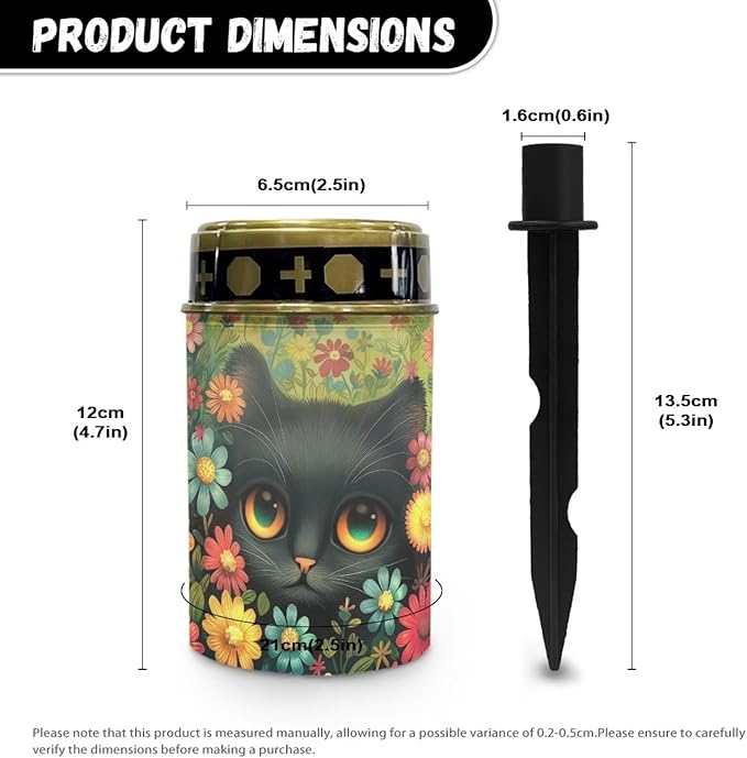 Cat Floral Solar Garden Lights Auto On/Off Solar Street Lights for Cemetery Solar Lights Waterproof Outdoor Solar LED Lights for Desks Patios Paths Tomb Gardens