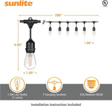 Sunlite 80571 24ft Outdoor String Lights, 1.5W Commercial Grade, Waterproof, Linkable Strands, UL Listed, 7 Hanging | Lumora