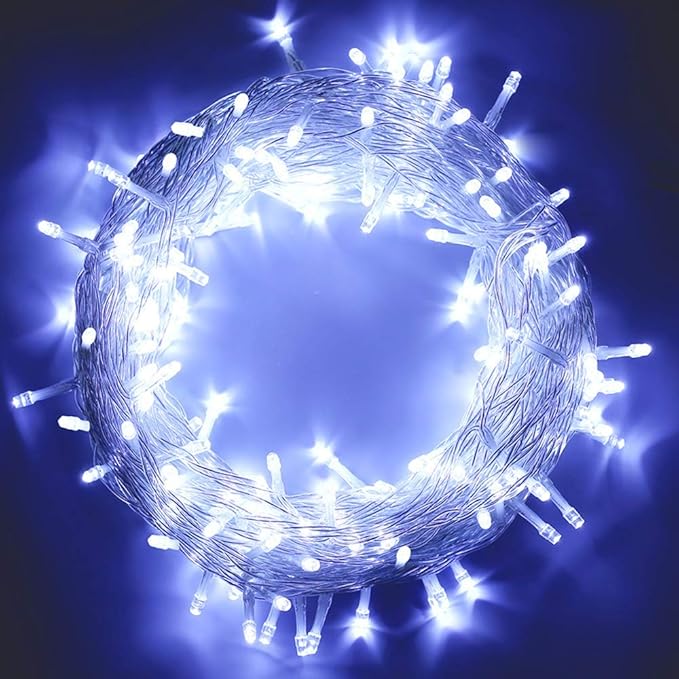 98FT 200 LEDs String Lights Waterproof Fairy Lights 8 Modes with Memory 30V Power Supply for Home, Garden, Wedding, Party, Christmas Decoration Indoor Outdoor (Cool White)