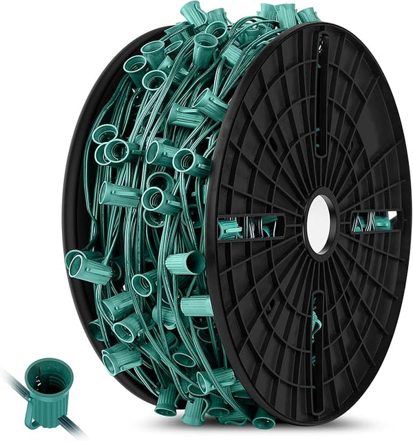 Brightever Commercial 500 FT C9 Christmas LED Lights String Outdoor, E17 Christmas Light Sockets Set Spool, C9 | Lumora