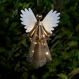 Solar Angel Garden Lights, Outdoor LED Metal Decor, Waterproof Pathway, Lawn Lighting, Unique Gift for Women, Mom | Lumora