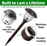 BEAU JARDIN 8 Pack Solar Pathway Lights + Pack Shepherds Hook 65 inch - Outdoor Lighting Accessory | Lumora