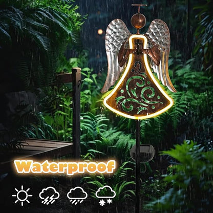 Bshine Solar Angel Garden Outdoor Lights, Solar Cemetery Grave Decoration Waterproof Metal Stakes, Sympathy Memorial Gift, Garden Lawn Terrace Yard Art Easter,Solar Lights for Cemetery