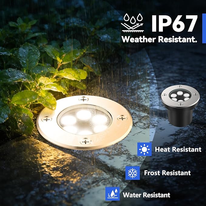 JESLED Low Voltage Landscape Lights, 6W LED Well Lights IP67 Waterproof, 3000K Warm - Outdoor Lighting Accessory | Lumora
