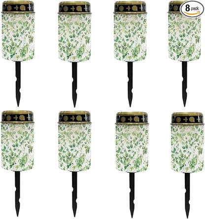 Leaves Green Solar Lights Outdoor Waterproof Pathway Lights Garden Decorative for Yard Patio Walkway Decoration for Grave Solar Lights Wall Light Auto On/Off