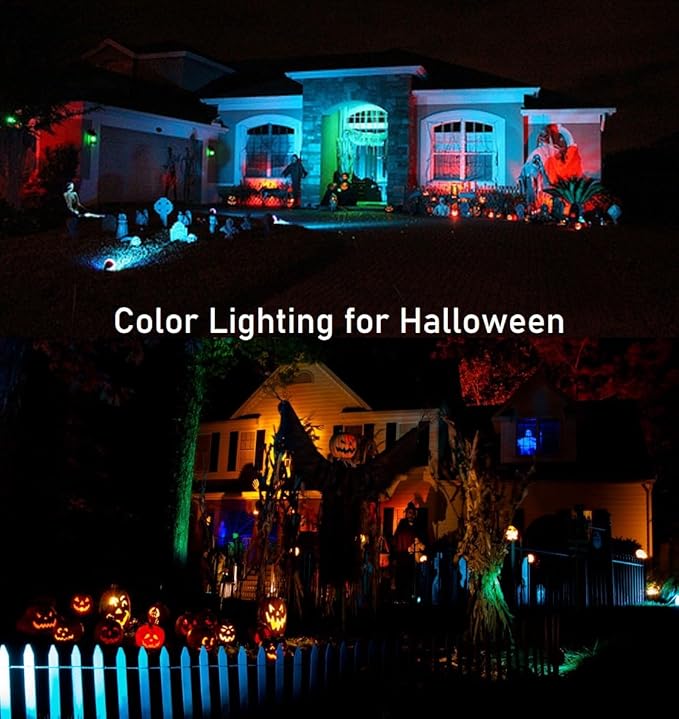 TOVEENEN Color LED Outdoor Landscape Spotlight - 120V 12W Waterproof Spot Lights for Christmas Halloween Yard | Lumora