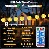 SeaShine Rechargeable Battery Operated String Lights - 13ft 20LEDs Crystal Globe String Lights, IP65 Waterproof | Lumora
