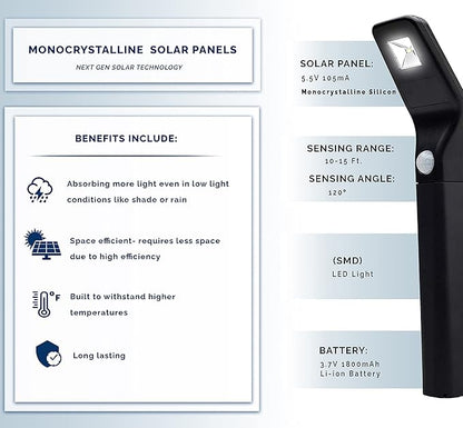 Morvat LED Auto Solar Powered Outdoor Path Lights with Watertight Lens for Garden Yard & Pathway, Bright Waterproof Landscape & Patio Lighting, Dusk to Dawn (Motion - Small)