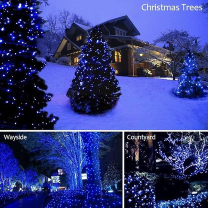 33FT 100 LEDs String Lights Waterproof Fairy Lights 8 Modes with Memory 30V Power Supply for Home, Garden, Wedding, Party, Christmas Decoration Indoor Outdoor (Blue)