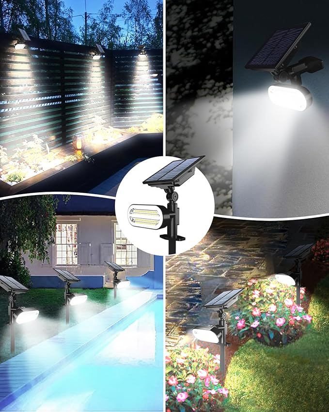 Solar Spot Lights Outdoor, 3 Lighting Modes Landscape Spotlights, IP65 Waterproof Solar Powered Outside Lights for | Lumora