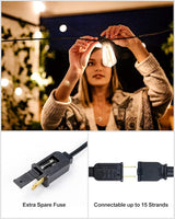 Lightdot 500FT Outdoor String Lights, LED Bistro String Lights with Shatterproof ST38 Vintage Bulbs, 2200K | Lumora