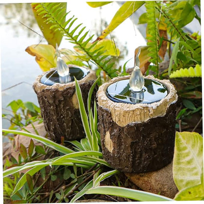 SUPVOX Solar Stump Lamp Led Outdoor Decorative Light for Garden Pathway Easy Installation Solar-Powered Landscape Light for Patio Lawn and Courtyard