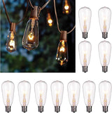 10Ft Outdoor String Lights Waterproof with 10 ST40 E17 Edison Replacement Lights Bulbs, Vintage Patio String Lights | Lumora