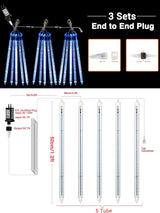 Flacchi Meteor Shower Icicle Lights - 5 Tubes 20" Each 270 LED Cascading Raindrop Lights, Timer Outdoor Waterproof | Lumora