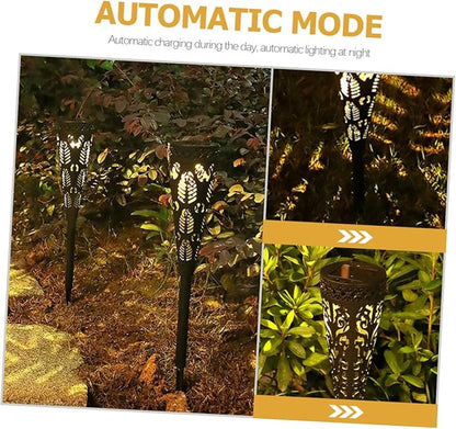 4pcs Solar Pathway Lights LED Outdoor Garden Lawn Yard Waterproof Solar Powered Landscape Lighting Warm White Plastic Decorative