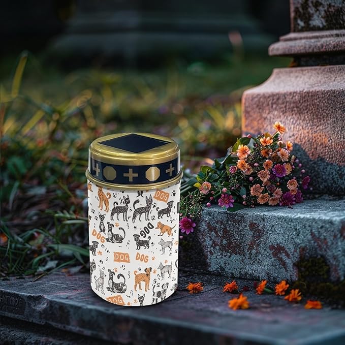Funny Dog Solar Lantern Outdoor Waterproof Solar Garden Stake Lights for Yard Patio Warm White Soler Pathway Lights LED Landscape Lighting Flameless Solar Powered Fairy Lights
