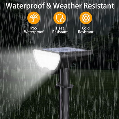 Solar Lights Outdoor Waterproof IP65, Landscape Spotlights with 73 LED, 3 Modes Auto On/Off Solar Spot Lights Outside for Yard, Garden, Landscape, Pathway, Wall, Walkway (Cool White, 1 Pack)