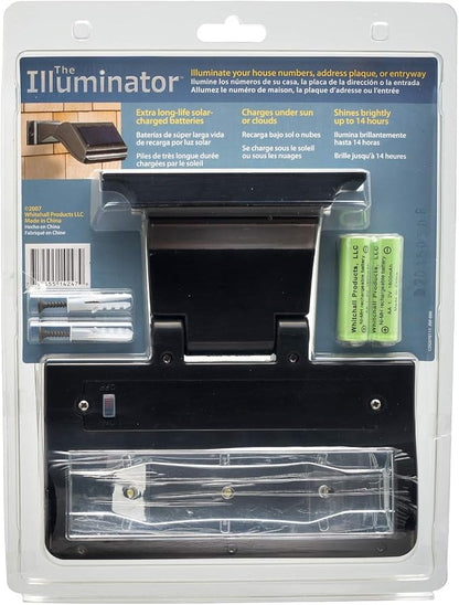 Whitehall Products Standard Wall Illuminator Solar Address Lamp, Black