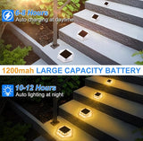 Solar Deck Lights Dock Step Lights- 8 Packs Waterproof 1200mAh Auto ON/Off LED Solor Powered Stair Lighting for | Lumora