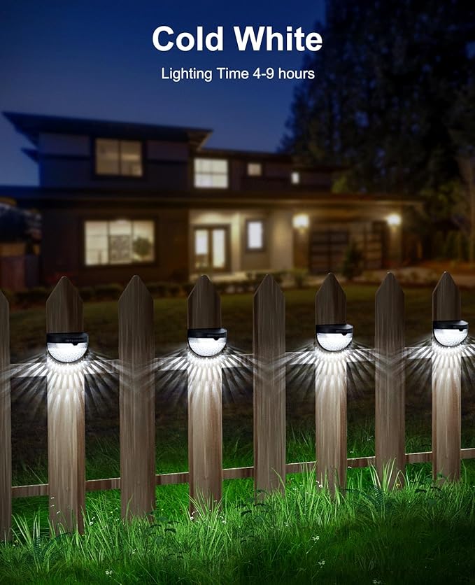 OTHWAY Solar Fence Post Lights Wall Mount Decorative Deck Lighting (Black, 4 Packs) | Lumora
