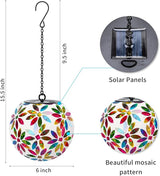 VCUTEKA Hanging Solar Lanterns Mosaic Solar Lights with Hook Up, Outdoor Garden Lights Decor for Yard Tree Fence | Lumora