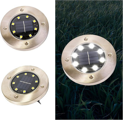 Crosslight Solar Ground Lights Outdoor - Waterproof Landscape Decor Spotlights - Auto On/Off Powered for Garden, Yard, Patio, Lawn, Walkway, Driveway, Pathway, Backyard, Deck, Sidewalk | 2 Pack