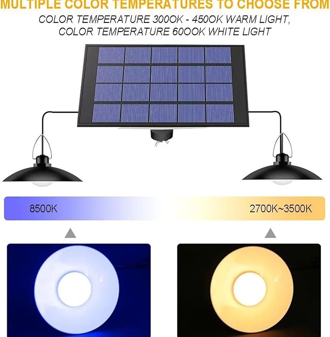 4 Head Solar Lights Waterproof Outdoor for Camping Garden Yard Solar Pendant Light Warm White/White Indoor Terrace | Lumora