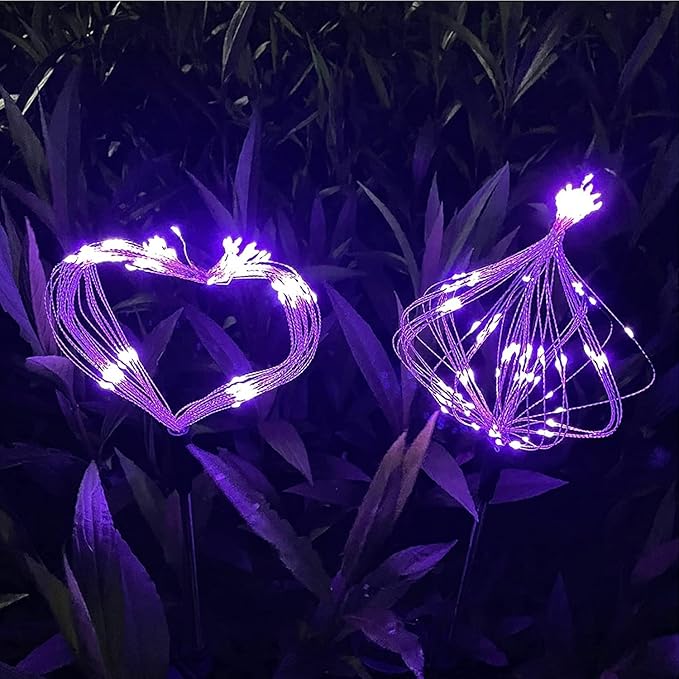 JJGoo Solar Firework Lights, 2 Pack 150 LEDs 2 Lighting Modes Solar Lights Outdoor Waterproof for Garden Patio | Lumora