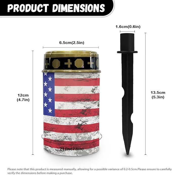 American Flag Outdoor Garden Solar Lights Waterproof Solar Powered Lights Multipurpose Memorial Cemetery Decorations Auto On/Off Landscape Lights Outside Gift for Loss of Loved One