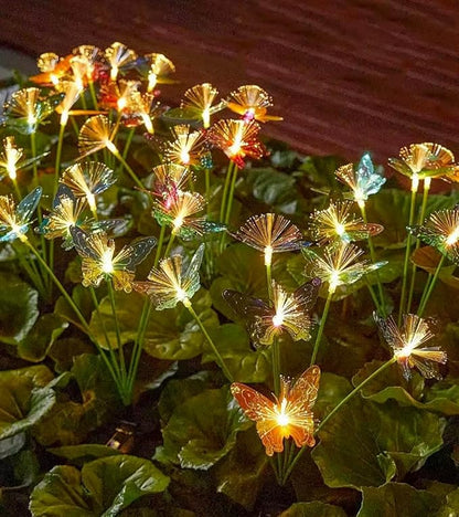 Butterfly Garden Decor Swaying Solar Butterflies Lights Outdoor for Garden Patio Yard Porch Christmas Flower Bed Decorations, House Warming Gifts 2 Pack (Warm White)