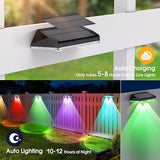 Solar Fence Lights Outdoor, 8 Modes Warm & RGB 6 Color Fence Lights Solar Powered for Outside, IP65 Waterproof, 60 | Lumora
