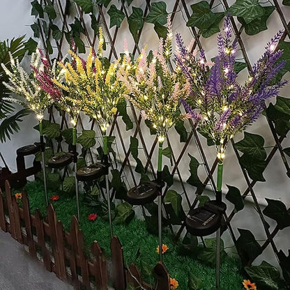 Ulalaza 2PCS Garden Solar Lights Multi-Color Changing 28 LED Flower Stake Light Decorative Landscape Lawn Yard Outdoor Lights Pink and Red Length 90 * 60 * 400mm/4 * 3 * 16inch