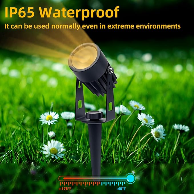 6W LED Landscape Spotlights,3000K Warm White Low Voltage Landscape Lighting,IP65 Waterproof,for Outdoor Landscape,Yard,Garden,Holiday Decoration (2 Pack)
