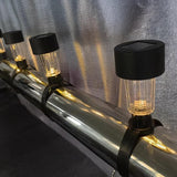 12 Solar-Powered Deck And Patio Lights, Waterproof Rail Lights With Clear Cover, Black Finish | Lumora