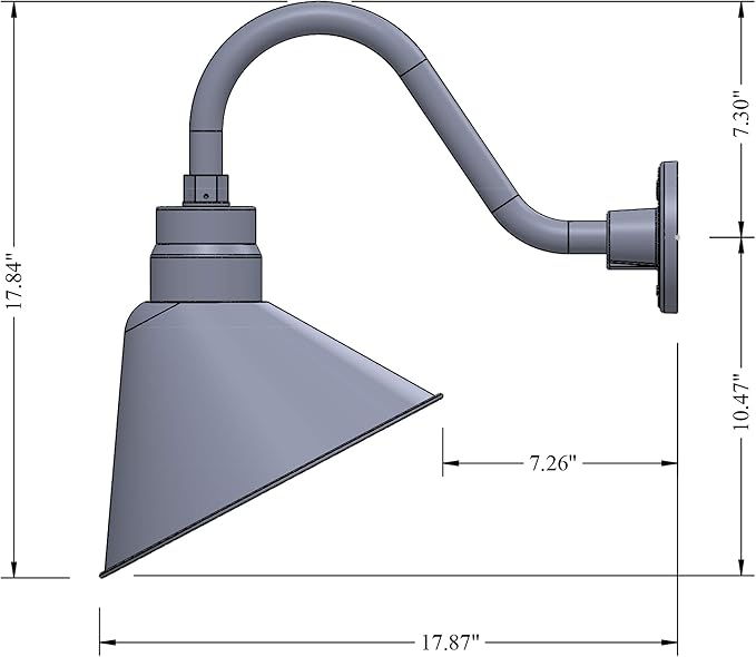 12in. Satin Black Angle Shade Gooseneck Sign Light Fixture with 14.5 in. Long Extension Arm - Wall Sconce | Lumora