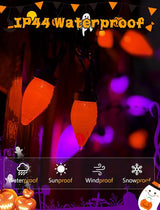 Abeja Halloween String Lights Outdoor, 26Ft C7 Purple and Orange String Lights with 50 LED Purple/Orange Ligths for | Lumora