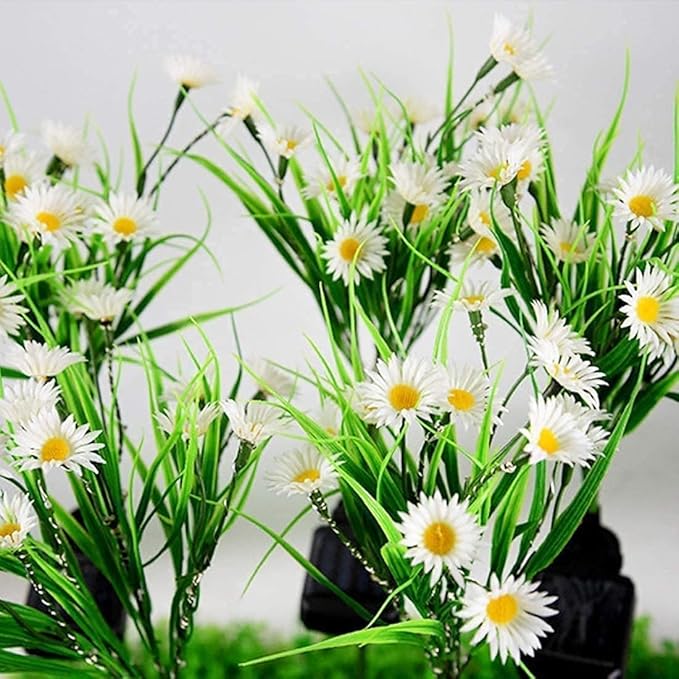 Solar Daisy Flower Decorative Garden Stake Lights, 28 LED, White & Multicolor, Floral Theme, Outdoor Decorations