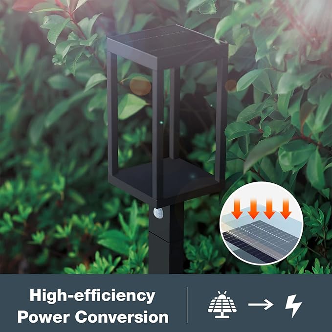 Outdoor Solar Pathway Light, Motion Sensor Dusk to Dawn Bright Lamp, LED Waterproof Aluminum Landscape Lighting Path High Lumen for Garden Yard Lawn Walkway Driveway Adjustable Outside Lantern