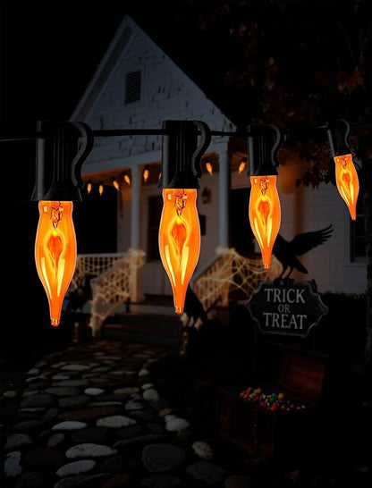Rustic Elegance, 50Ft Outdoor Flickering Flame Edison String Lights with 25 Bulbs, Dimmable & Weatherproof for Outdoor Wedding, Barn Party, Cafe, and Event Ambiance Lighting