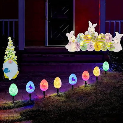 20 Pack Solar Eggs Stake Lights for Easter Decor, 3 Lighting Modes, Outdoor Waterproof Colorful Solar Light for Garden Pathway Light Cemetery Grave Porch Walkway Easter Theme Decorations