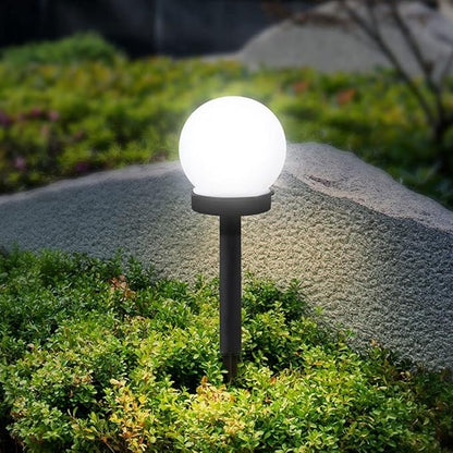 Solar Pathway Lights Outdoor, 3 Pack Solar White Globe Garden Lights, Waterproof Walkway Lighting Outdoor Garden Landscape Lawn Lanterns, Patio Yard Pathway Driveway Lights