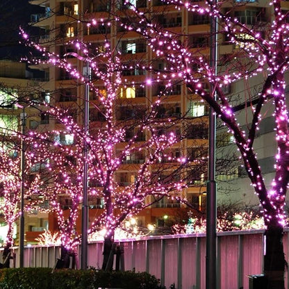 FULLBELL 66 Ft 200 LED Pink Christmas Lights - Waterproof Fairy Lights with Memory Function, 8 Modes, for Indoor Outdoor Holiday Party & Tree Decor.